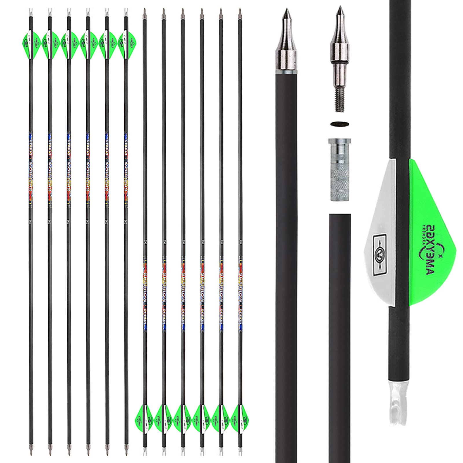 Amazon.co.jp: ZSHJGJR アーチェリー矢 コンパウンドボウ 矢 31インチ